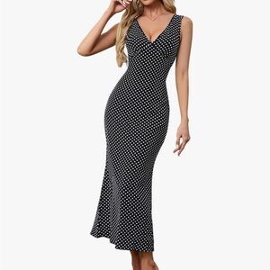 Elegant Black Polka Dot Dress
